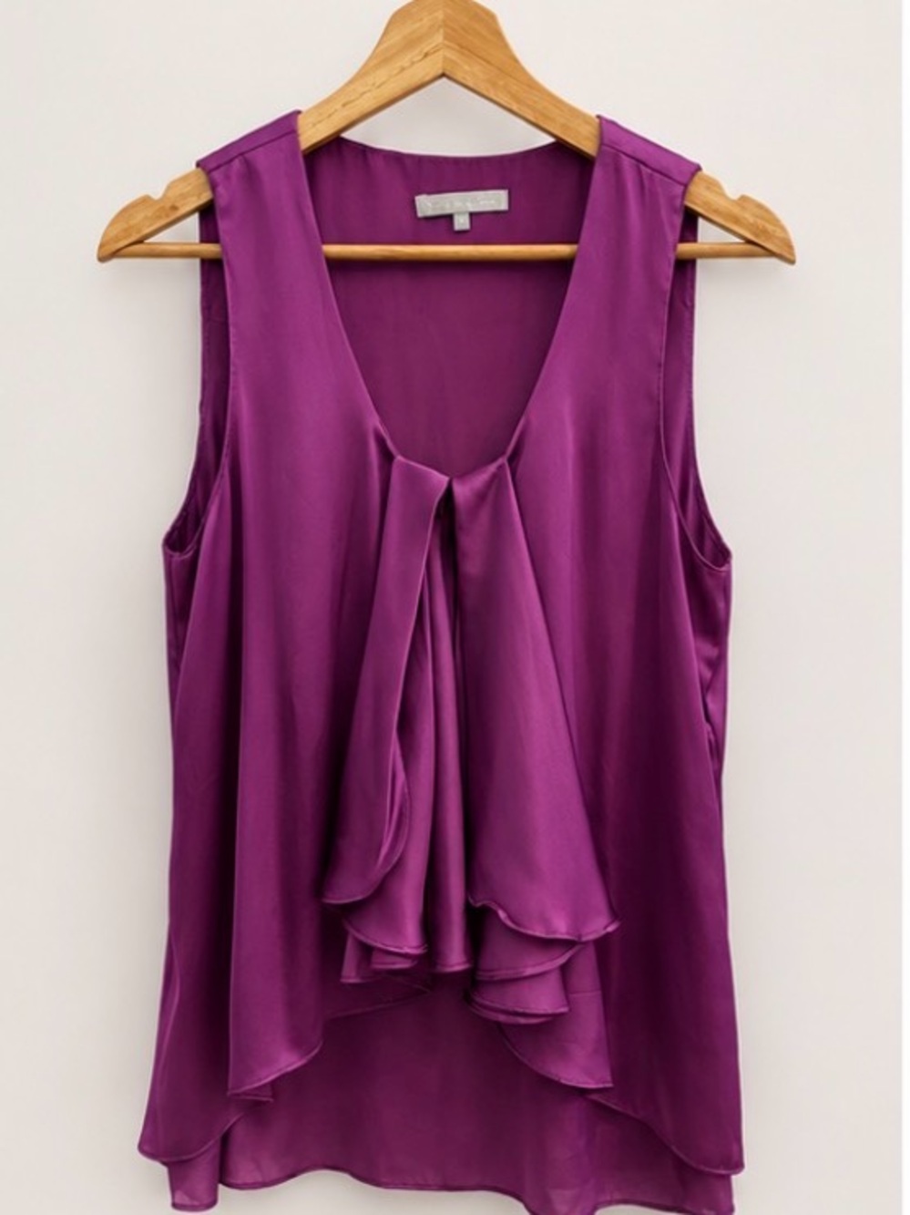 Violet & Claire Magenta Layered Ruffle-Front Sleeveless Camisole | M